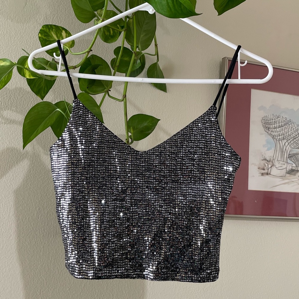Sequined Stradivarius crop top